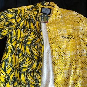 Prada Banana Print Button Shitt